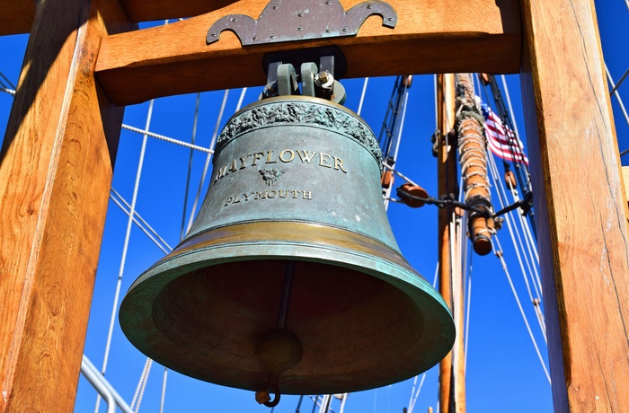 Skibsklokke på skibet Mayflower i Plymouth - Massachusetts