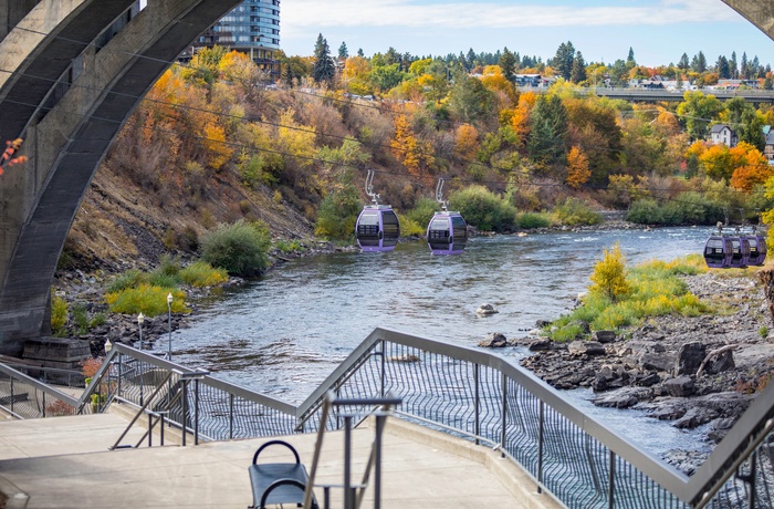 Numerica Skyride under Monroe Street Bridge i Spokane - USA