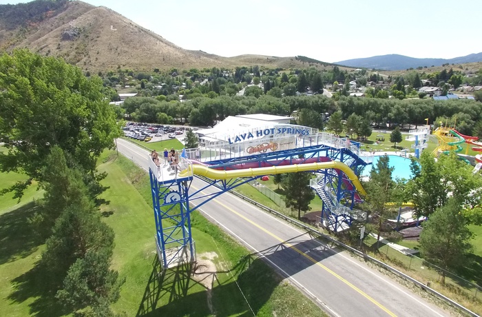 Varme kilder og rutsjebane i Lava Hot Springs i Idaho, USA