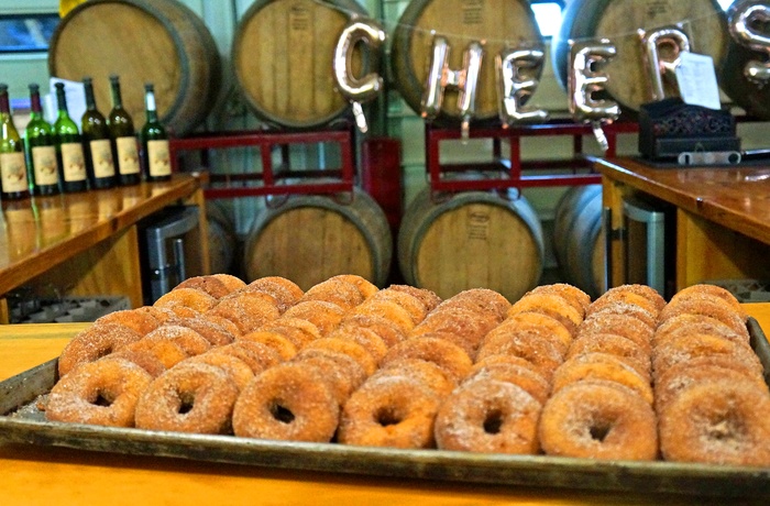 Lækre donuts i the Berkshire på Furnace Brook Winery, Massachusetts New England