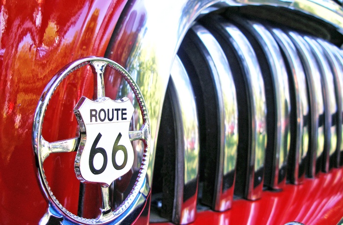 Kølergril med Route 66 skilt - USA