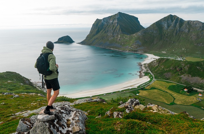 Udsigt mod Hauklandstranda Lofoten Norge