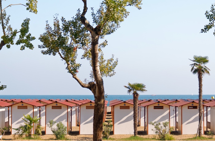 Strandhuse på stranden Lido di Venezia, Venedig