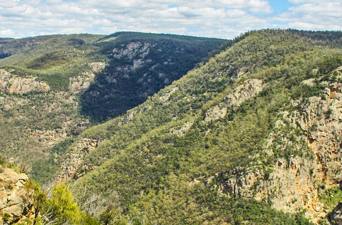 Little River Gorge i Snowy River National Park, Victoria i Australien