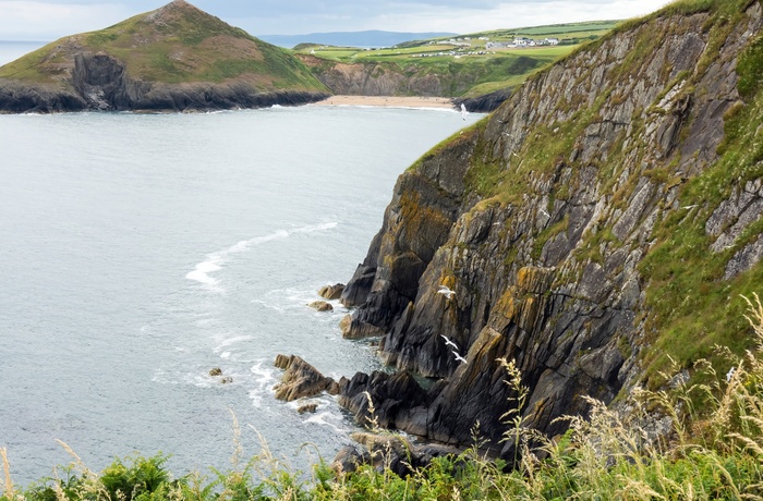 Wales - bugten med Mwnt beach i Cardigan Bay