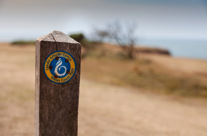 Wales - skilt på Wales Coastal Path