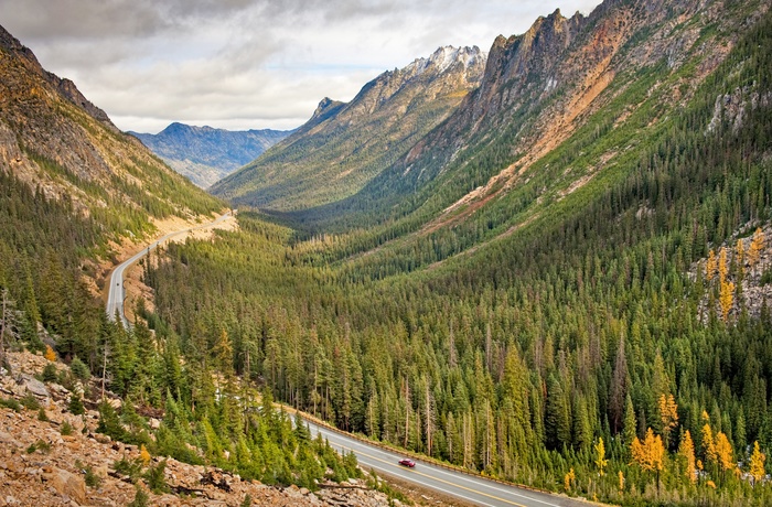 North Cascades Highway gennem nationalparken i Washington State