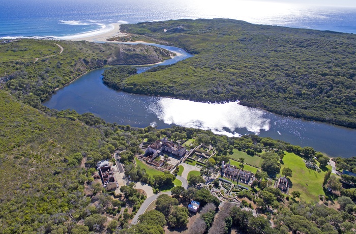 Luftfoto over Margaret River i Western Australia, Australien