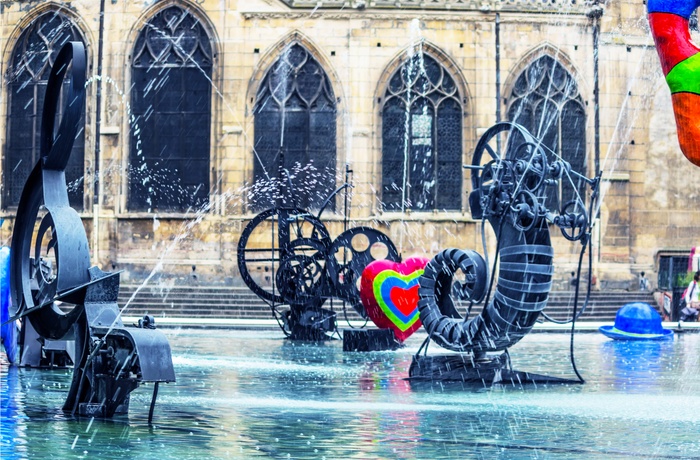 Fontæne ved Pompidou Centret i Paris, Frankrig