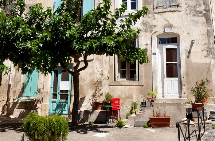 Typisk fransk hus i Valras-Plage, Frankrig