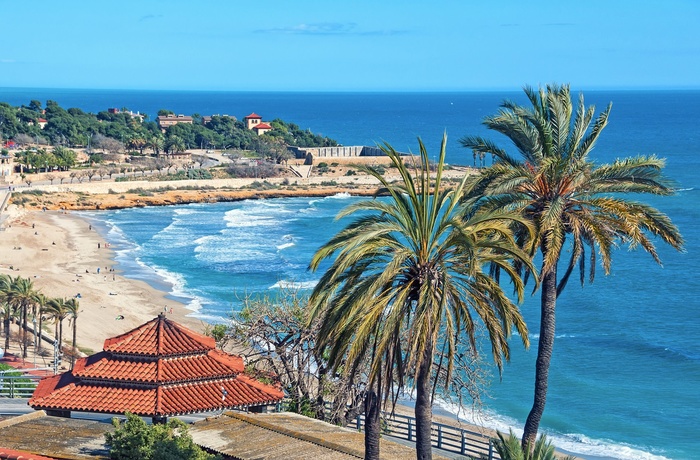 Strand ved byen Tarragona, Costa Dorada - Spanien