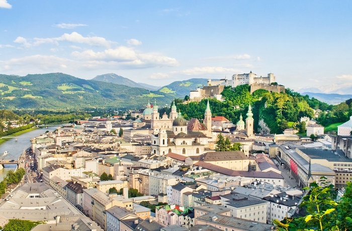 Udsigt til Salzburg gamle bymidte