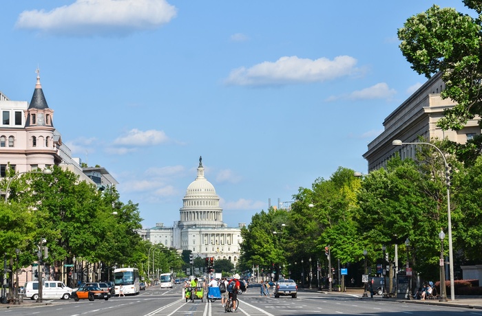 Capitol set fra Pennsylvania Avenue i Washington D.C.