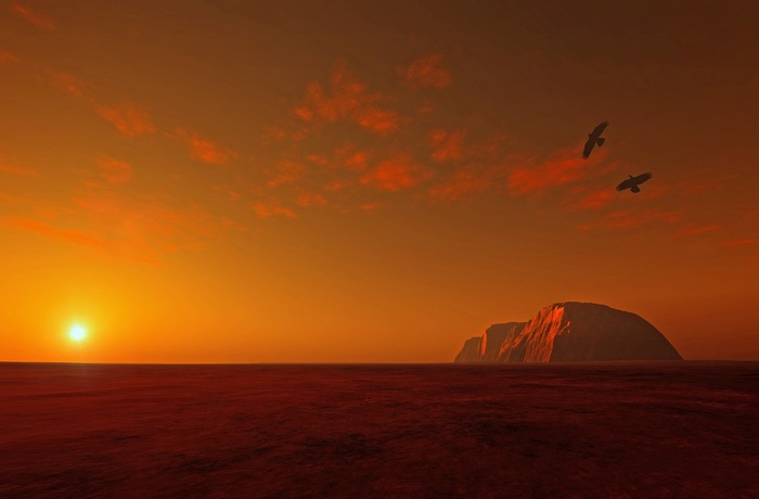 Ayers rock, også kendt som Uluru, i Australien