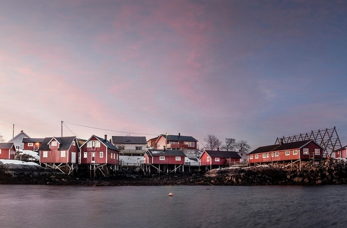 Panorama over Svinøya Rorbuer, Norge