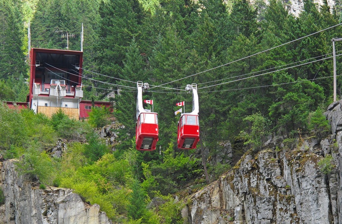 Kabelbane over Hell´s Gate i Fraser Canyon - British Columbia i Canada