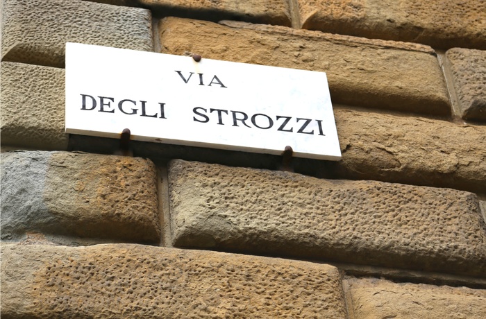 Byskilt i Firenze på Via Degli Strozzi 