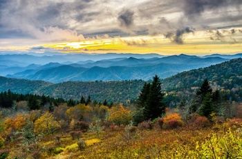 Naturen langs Blue Ridge Parkway i det østlige USA