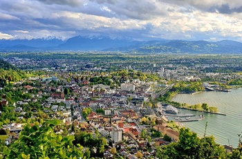 Byen Bregenz ved Bodensøen, Østrig