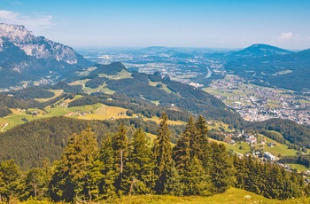 Udsigt mod Hallein, Salzburgerland i Østrig