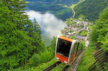 Kabelbane fra Hallstatt til Saltmine, Salzkammergut i Østrig