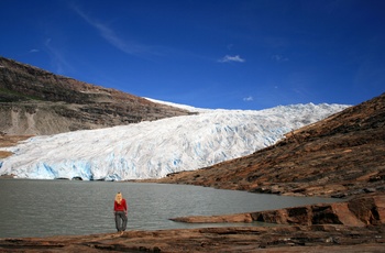 Udsigt mod Svartisen gletsjer Foto VisitHelgeland