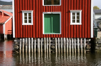 Pakhus på pæle i Mosjøen Foto Sigurd Myhrer VisitHelgeland
