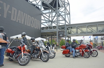 Motorcykelkørere Harley-Davidson Museum i Milwaukee - Foto: Harley-Davidson Museum
