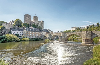 Bro over Lahn-floden til byen Runkel i Nordtyskland