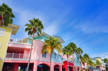Farverige facader i Fort Myers