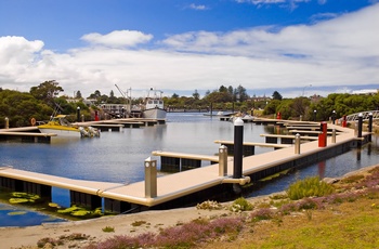 Havnen i den lille kystby Robe i South Australia