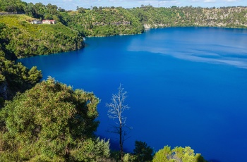 Kratersøen Blue Lake ved Mount Gambier i South Australia