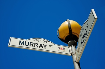 Vejskilt mod Murray- og King Street i Perth - Western Australia