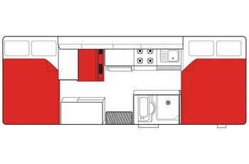 Mighty DoubleUp Floor Plan Night - motorhome i Australien