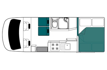 Maui Cascade Floor Plan motorhome nat - Australien og New Zealand