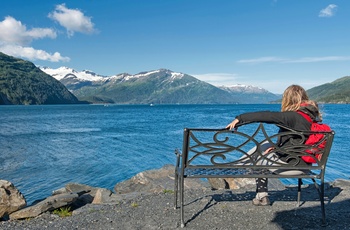 Udsigt til Prince William Sound fra Whittier, Alaska