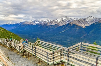 Sulphur Mountain Boardwalk - gangbro fra Banff Gondola Summit - Banff National Park, Alberta, Canada