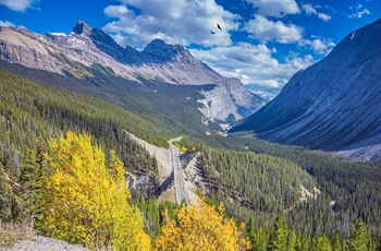 Vej genne Banff National Park og de canadiske Rockies, Alberta i Canada