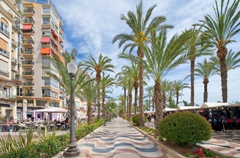 Promenaden Paseo de Explanada i Alicante, Spanien