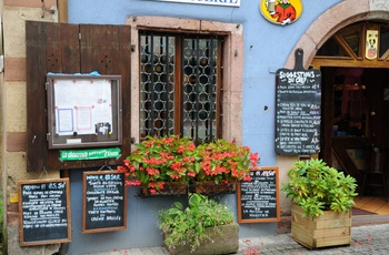Hyggelig Winstub (restaurant) i Alsace, Frankrig