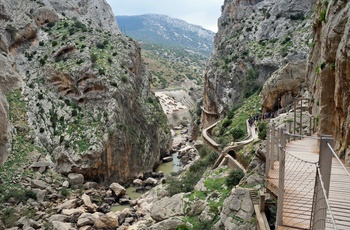 Udsigt fra El Caminito del Rey, Andalusien