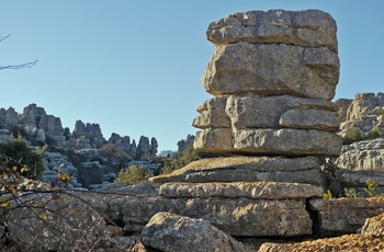 Klippeformationer i naturreservatet El Torcal, Andalusien