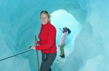 Anne på Fox Glacier i New Zealand - butikschef i Vejle