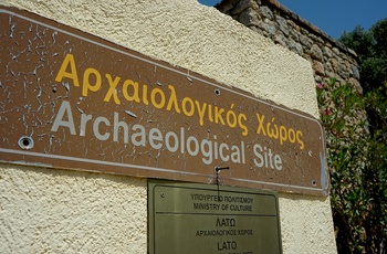 Skilt ved antikke Lato på Kreta - Grækenland