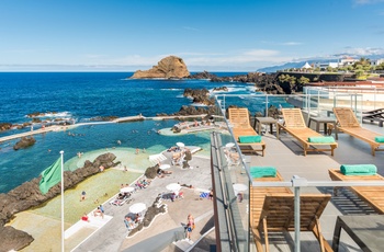 Aqua Natura Hotel, Madeira - vue fra terrassen langs stranden