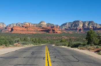 Vejen mellem Flagstaff og Sedona i Arizona, USA