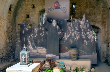 Mindesmærke om det kretensiske oprør i 1866 i Arkadi Kloster på Kreta