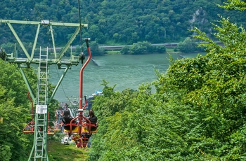 Stolelift og udsigt til Rhinen, Tyskland