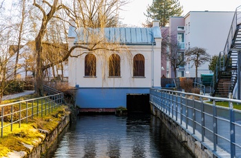 Kanal i gammel pumpestation i Augsburg - Sydtyskland
