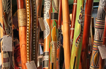 Didgeridoos på marked i Australien